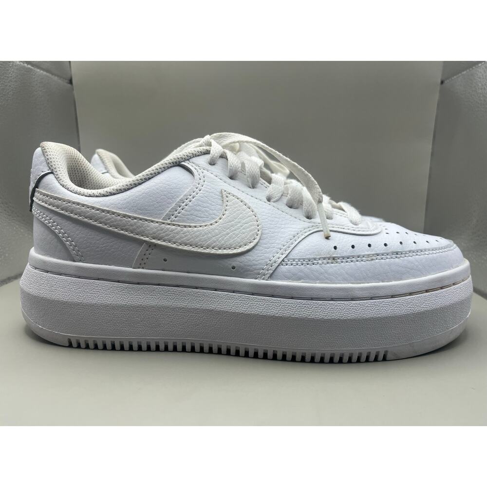 Nike Court Vision Alta Platform Triple White Sneakers Women’s Size 8 - USED
